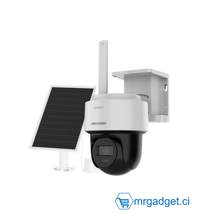 HIKVISION DS-2CFSP4/4G 2.8 mm – Caméra IP Bullet Solaire 4MP 4G LTE, Double Objectif Panoramique & PTZ, Batterie Rechargeable, Panneau Solaire, Vision Nocturne Couleur, Détection IA Personnes & Véhicules, Audio Bidirectionnel, IP66, H.265+