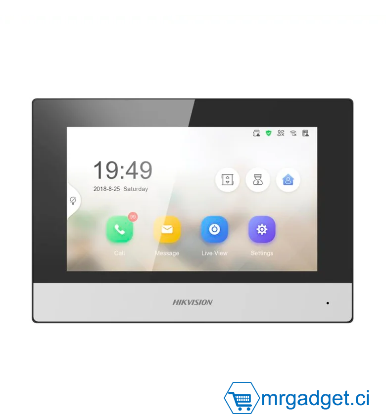 Hikvision DS-KH6320-WTE1  Ecran 7 Pouces IP POE pour interphone et caméra - Recevez des appels, ouvrez la porte et visualisez en direct à distance