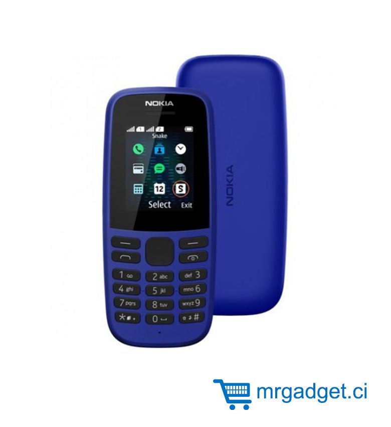 Nokia 105 (4e édition) 1,77 pouces UK SIM Free Feature Phone (SIM unique) - BLEU
