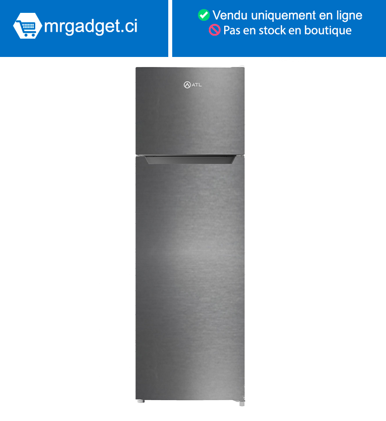 REFRIGERATEUR ATL/ 261L/ 02 PORTES/ INOX&SILVER