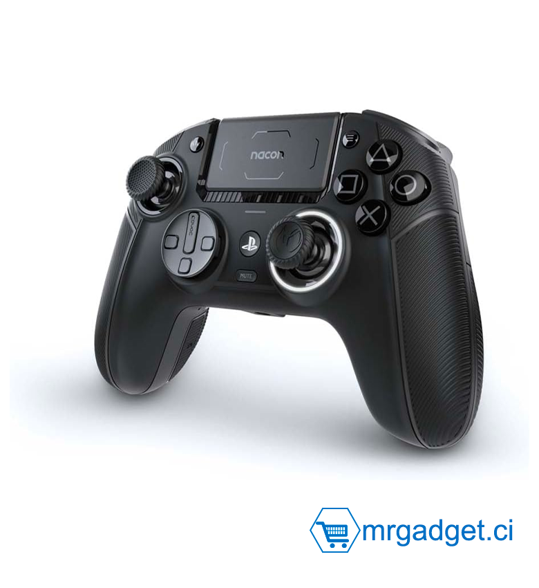 NACON Revolution 5 Pro Manette de jeu sans fil PlayStation sous licence officielle pour PS5 / PS4 / PC - Effet Hall, butées de déclenchement, boutons mappables, audio Bluetooth - Triple noir