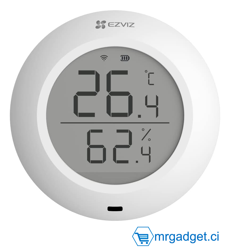 EZVIZ T51C Thermomètre Interieur Maison, Thermometre Hygrometre Numérique, Thermomètre Digital, Moniteur de Température et Humidimètre, Utilisez avec Le Centrale A3