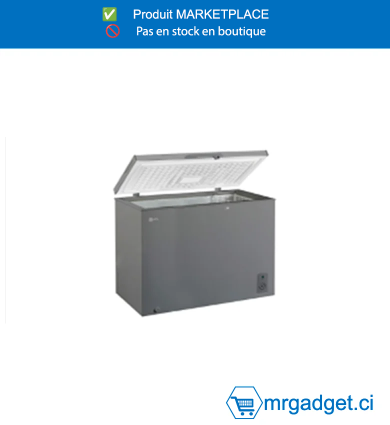 Congélateur Horizontal ATL CFATL-520 - 380L - Finition Inox & Silver - 1 Porte avec Serrure et Panier de Rangement