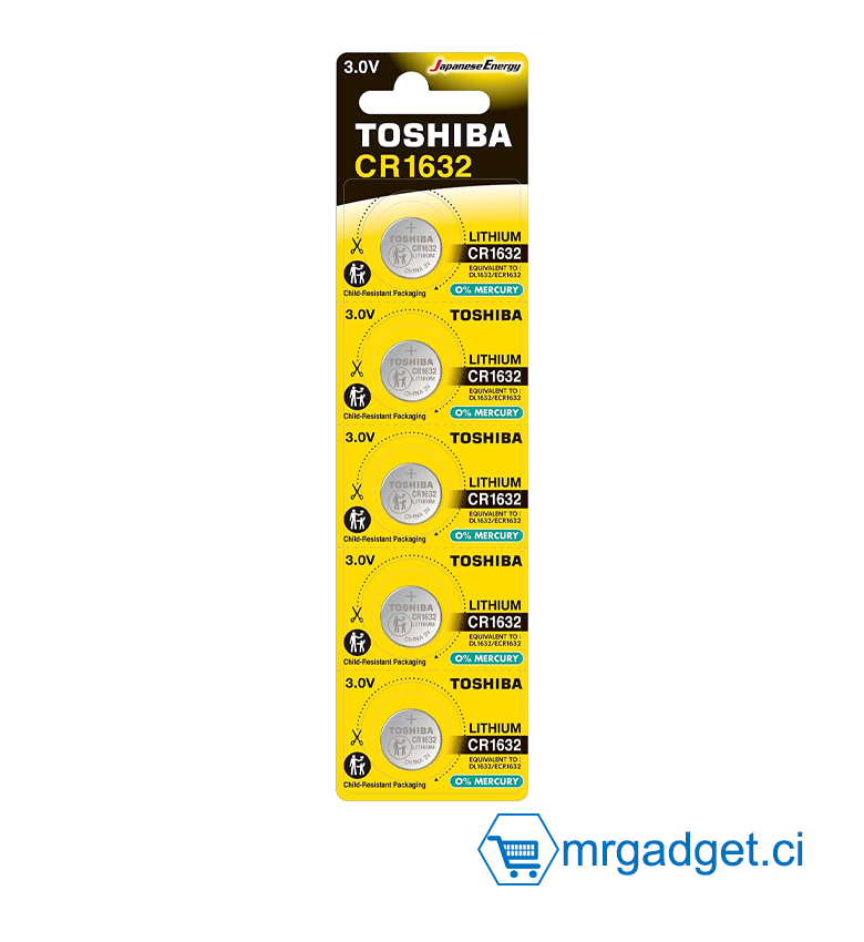 Toshiba CR1632 Pile bouton au lithium 3 V 5 p