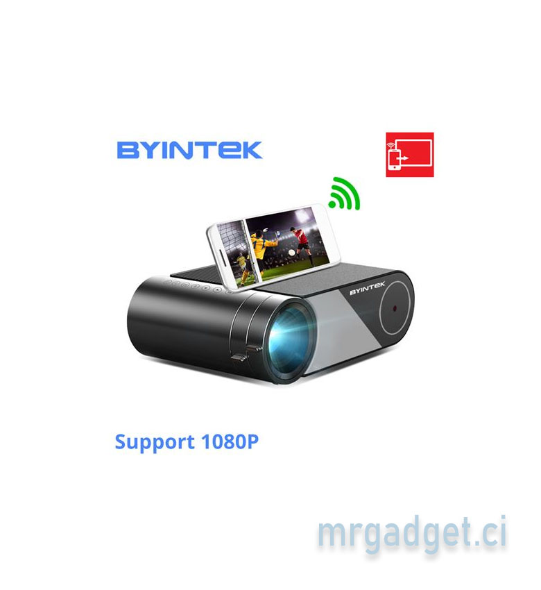 Byintek Sky K9 - Projecteur Portable LED 1080P, 250 ANSI Lumens, Multi-écran, WiFi