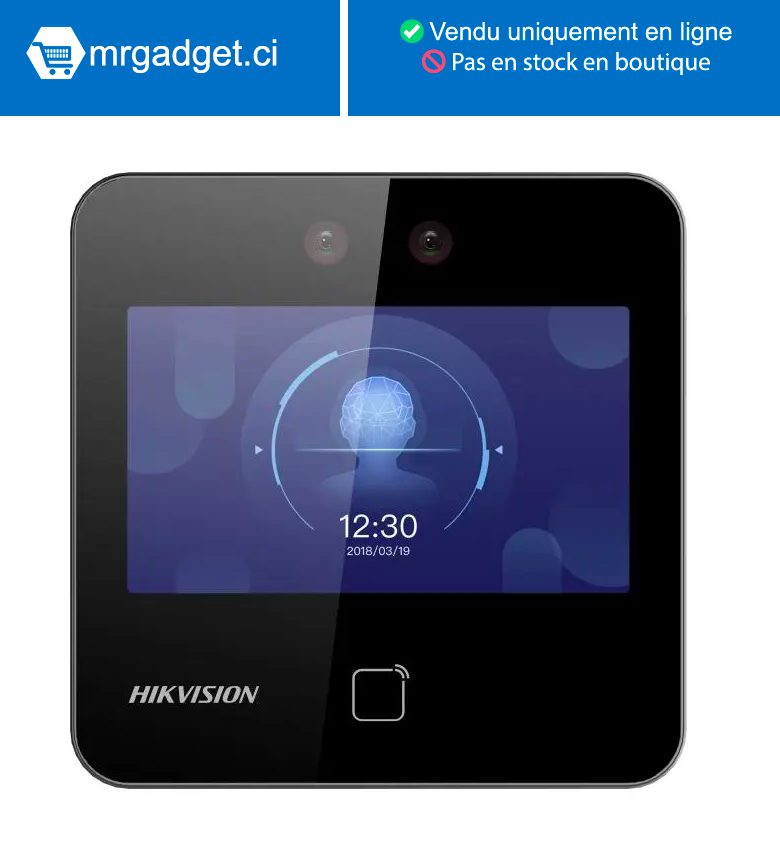 Hikvision DS-K1T343MWX interphone vidéo (écran vendu séparément) - Pointeuse - Contrôle accès - Authentification par Reconnaissance faciale - Empreinte digitale - Carte RFID/MiFare