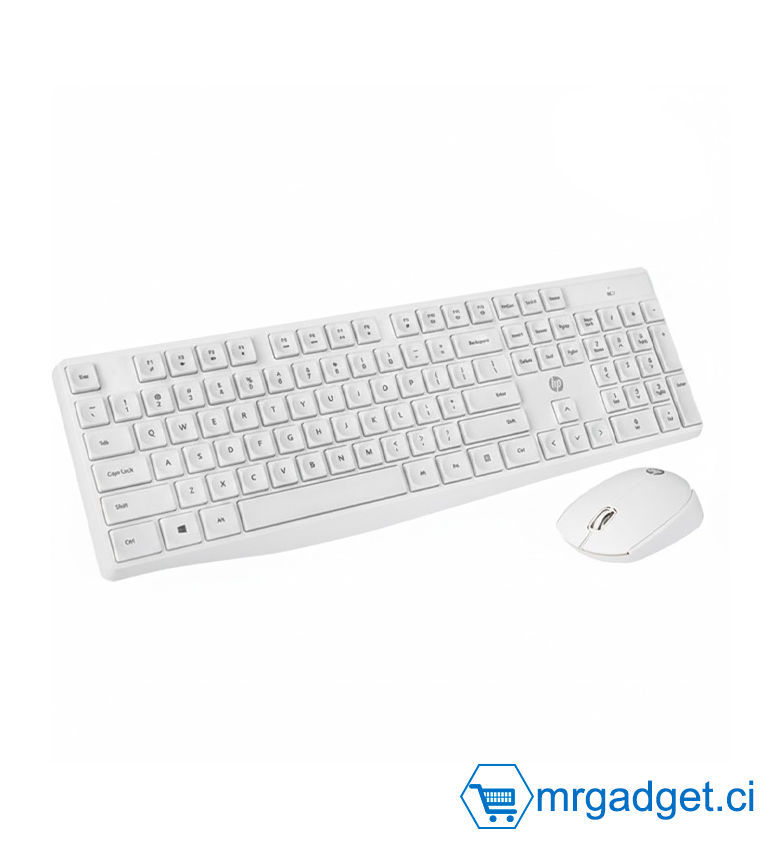 Ensemble Clavier souris sans fil – HP CS10 Noir- AZERTY - Blanc