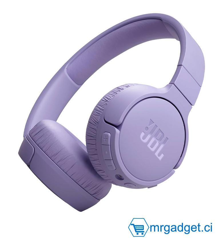 JBL Tune 670NC - Casque Bluetooth supra-auriculaire, Bluetooth 5.3, réduction de bruit adaptative, jusqu'à 70h d'autonomie, Violet
